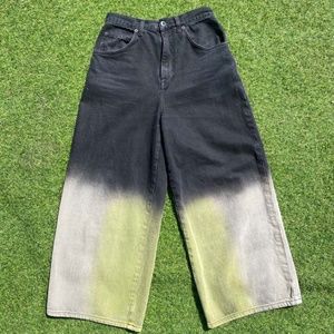 JW ANDERSON Loose Fit Acid Dip Dye Jeans In Nero